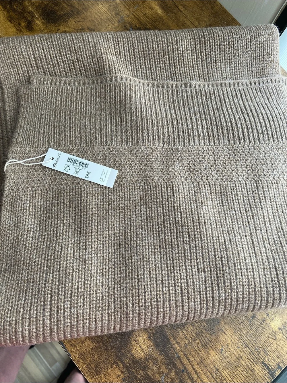 NWT MADEWELL Knit Scarf in Wool Blend